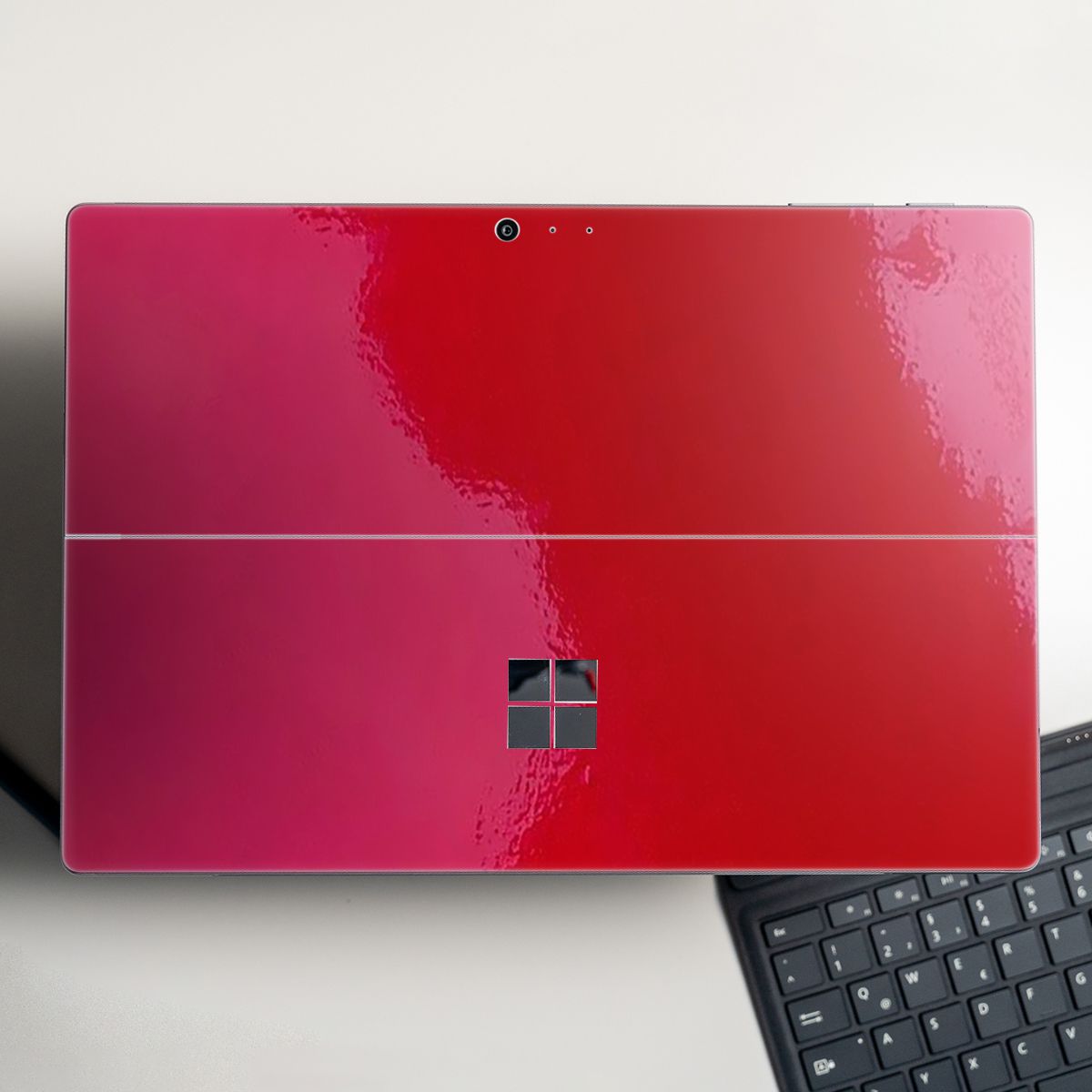 Skin dán hình Aluminum Chrome đỏ bóng cho Surface Go, Pro 2, Pro 3, Pro 4, Pro 5, Pro 6, Pro 7, Pro X