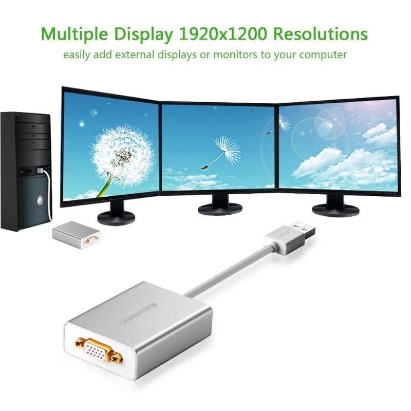 Ugreen UG4024440244TK 80CM Cáp chuyển USB 2.0 sang VGA cao cấp - HÀNG CHÍNH HÃNG