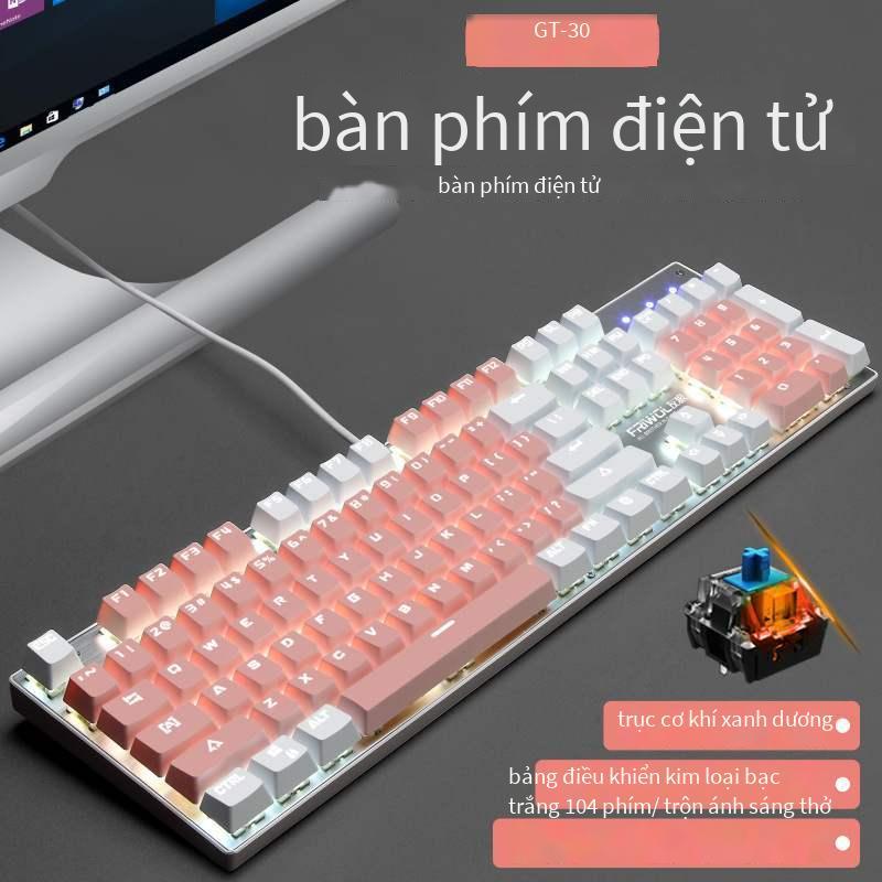 Giá thấp nhất mới bàn phím cơ chuột bộ GT30 trò chơi máy tính bàn phím có dây 87 phím trục xanh phím đầy đủ không bấm lỗ