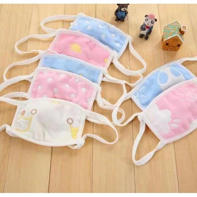 Set 5 chiếc khăn xô bịt mặt 4 lớp chống bụi cho bé