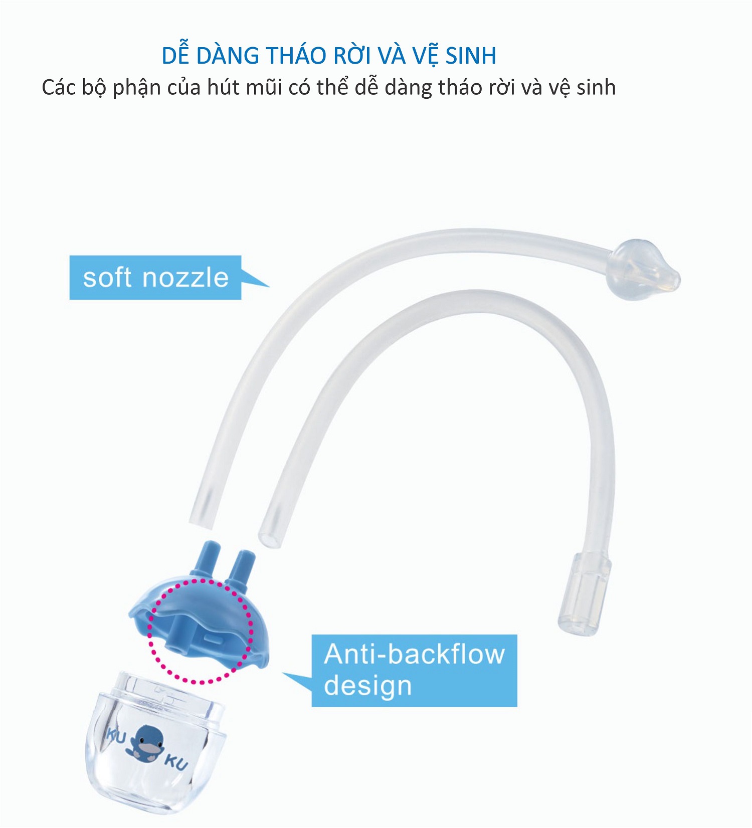HÚT MŨI DÂY CHO BÉ SƠ SINH BẰNG SILICONE MỀM KUKU - KU5342