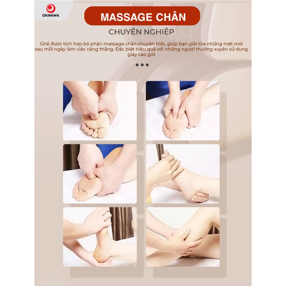 GHẾ MASSAGE OKINAWA OS 202 - CON LĂN 3D