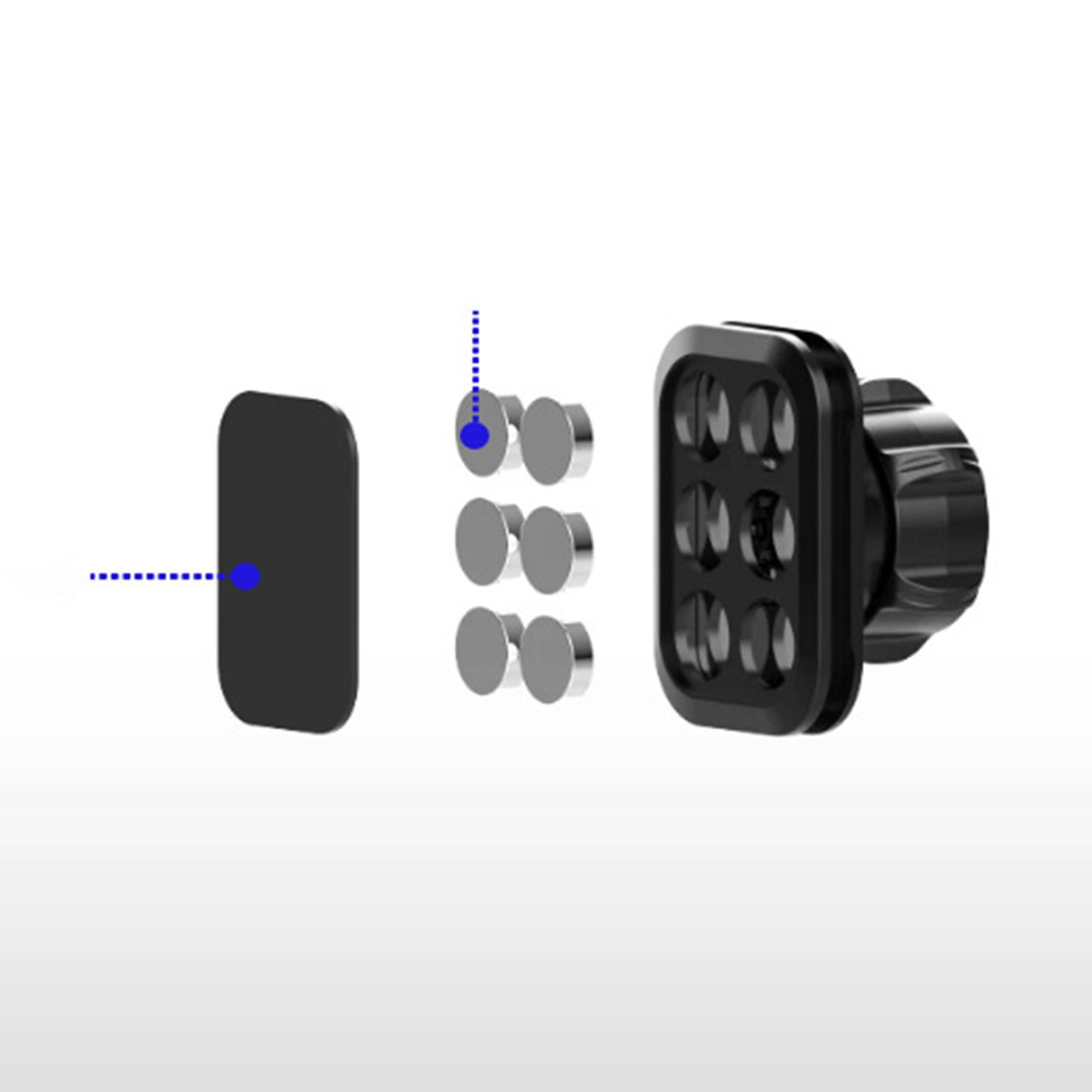 Magnetic Phone Holder, 17mm Ball Head, Black Without Base ,Square Magnetic Head Easily Install Mount for Car Universal Devices