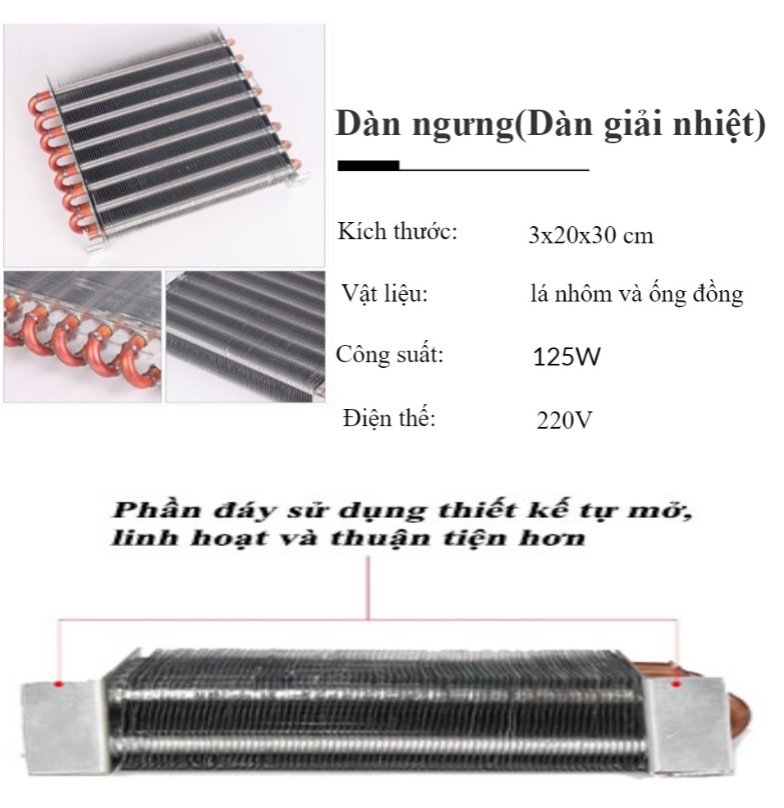 Dàn nóng(Dàn giải nhiệt)dành cho máy nước nóng lạnh, Công suất 125W