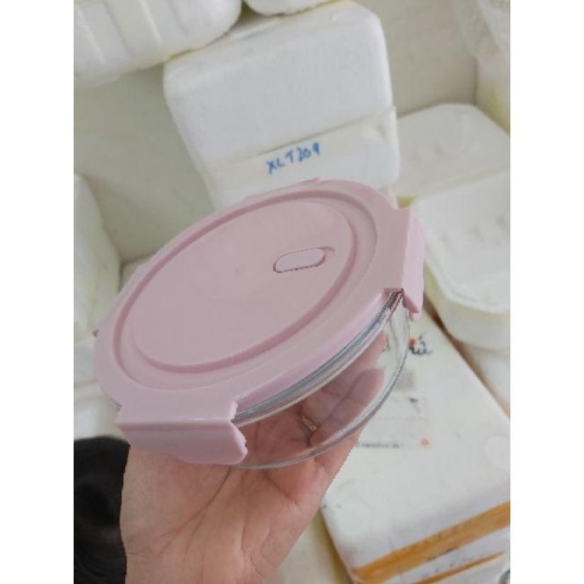 Hộp thủy tinh tròn 660ml cao cấp đựng cơm, thực phẩm