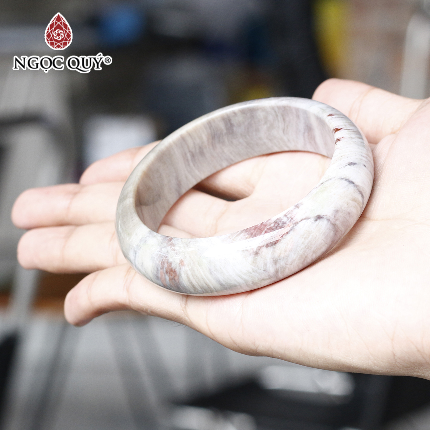 Vòng tay liền khối gỗ hóa thạch mệnh hỏa, mộc - Ngọc Quý Gemstones
