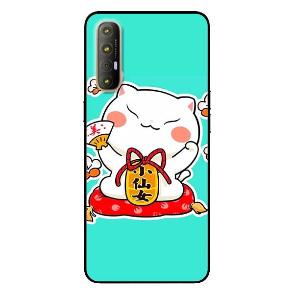 Ốp lưng dành cho Oppo Reno 3 Pro mẫu Mèo May Mắn 5