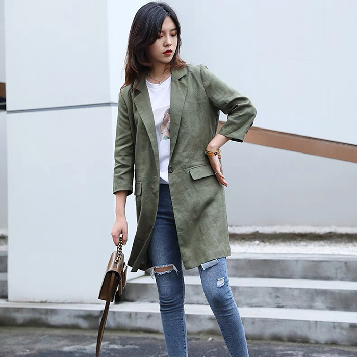 Áo vest blaze nữ dáng dài 2 túi nắp trẻ trung LAHstore, thời trang phong cách trẻ