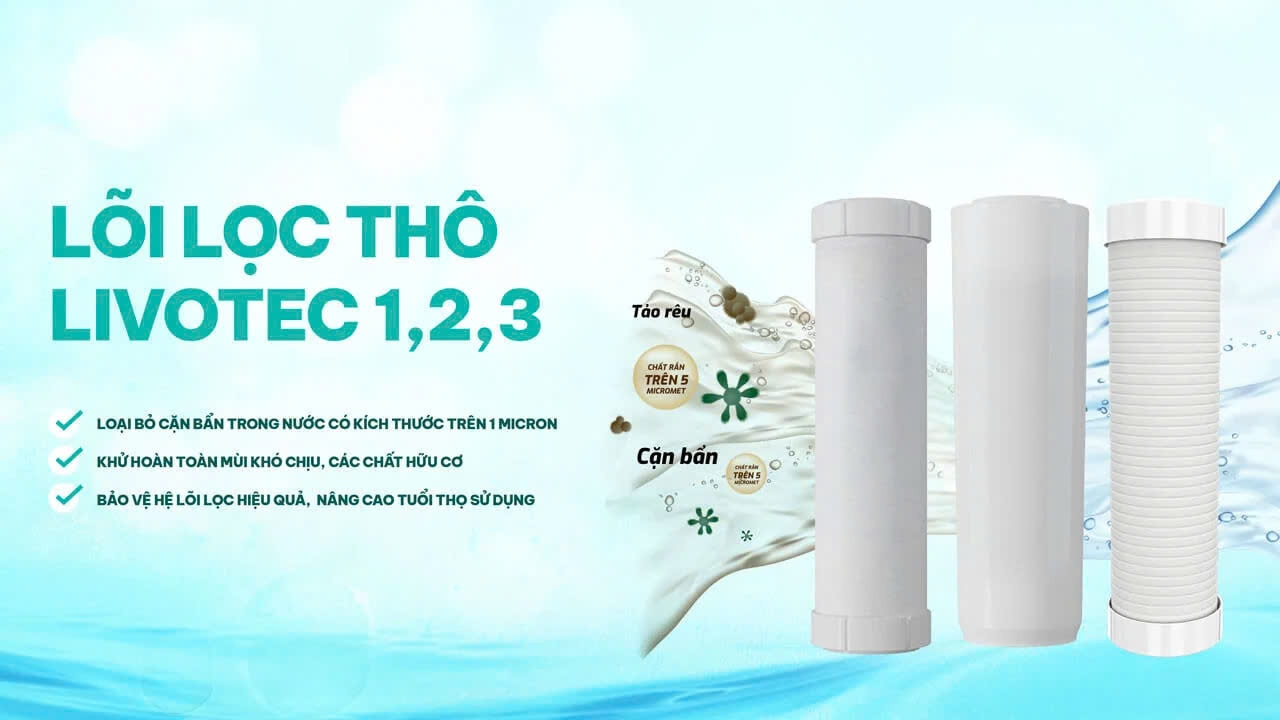 Máy lọc nước nóng lạnh RO 10 lõi Livotec 630 - Giao trước lắp sau miễn phí toàn quốc - Bảo hành 36 tháng - Hàng chính hãng