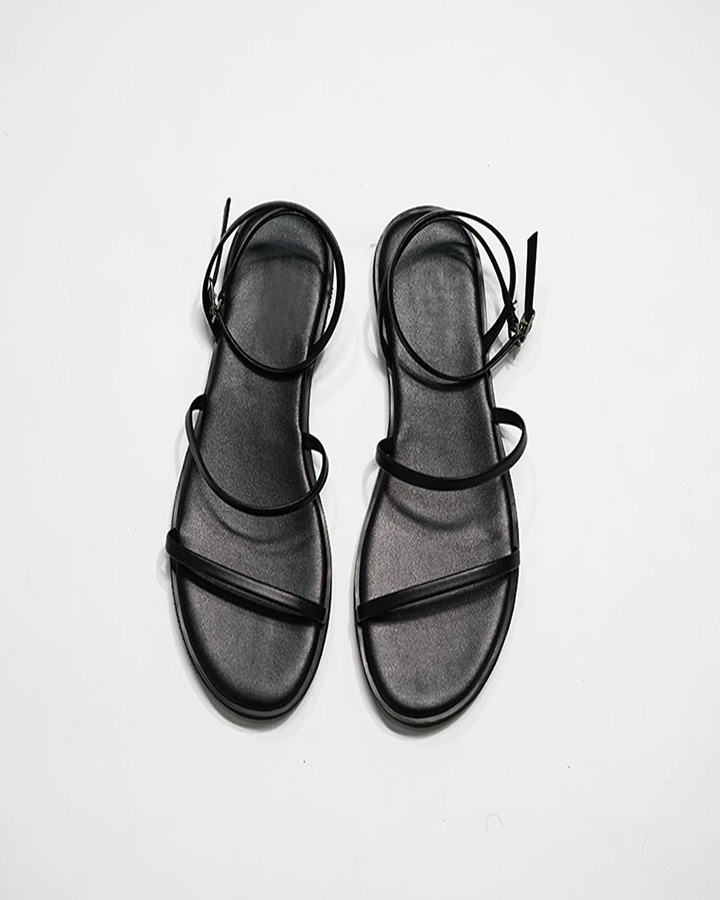 Sandal Nữ Quai Mảnh Black Basic