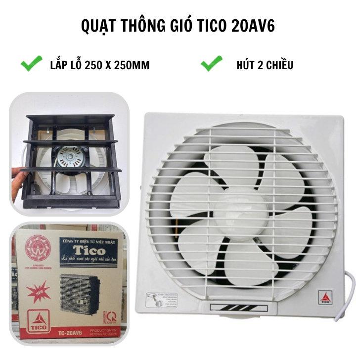 Quạt thông gió Sothing Tico 20Av6 hút 2 chiều- Hàng chính hãng