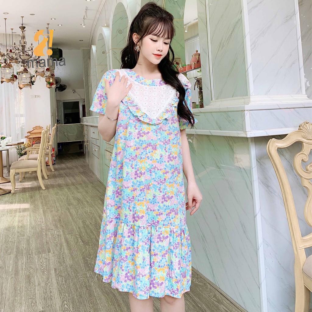 Váy bầu thiết kế 2MAMA hoa nhí dáng đuôi cá V79