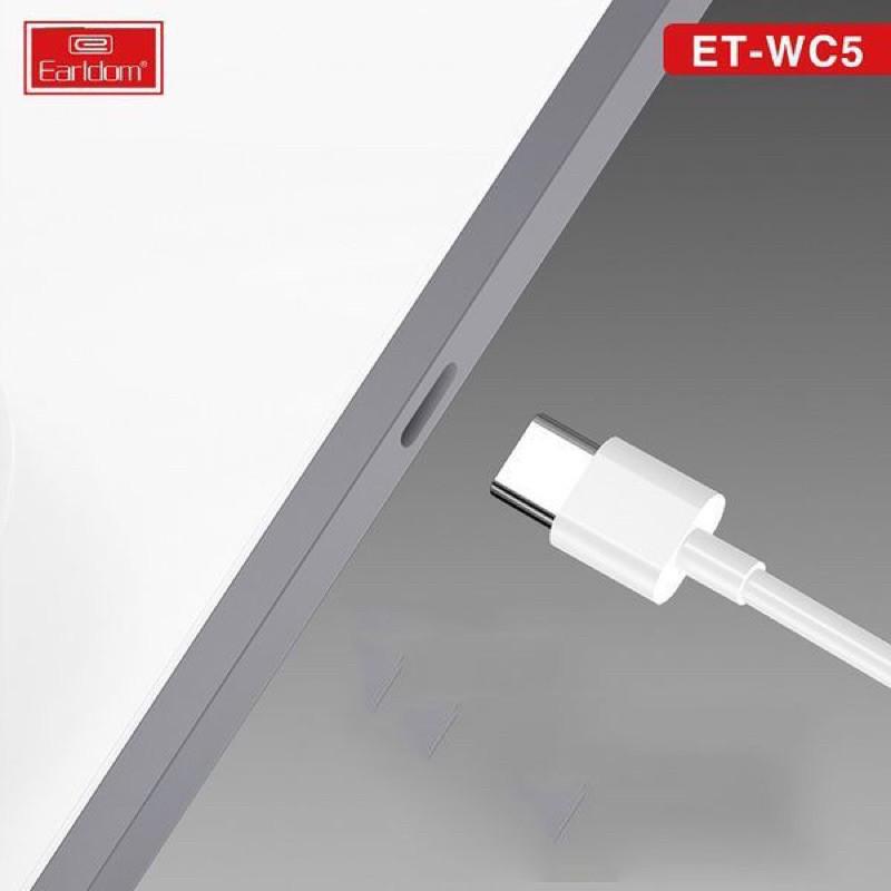 Đế sạc không dây 2 trong 1 dành cho iphone và cả đồng hồ apple wach, tai nghe không dây công nghệ sạc điện nhanh Earldom wc5 - Hàng chính hãng