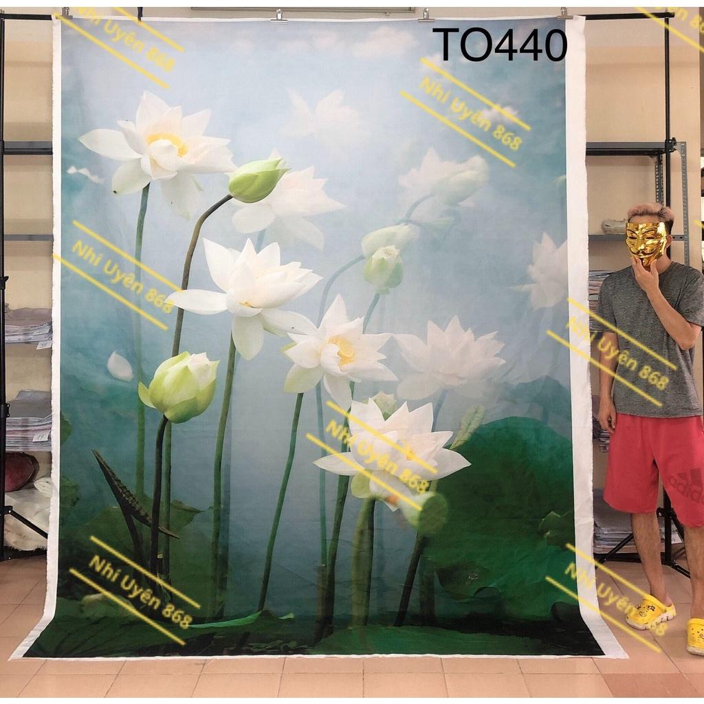 Tranh vải decor / Thảm vải treo tường / Thảm vải chụp ảnh chủ đề Sen