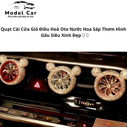 Quạt Cài Cửa Gió Điều Hoà Oto Nước Hoa Sáp Thơm Hình Gấu Siêu Xinh Đẹp