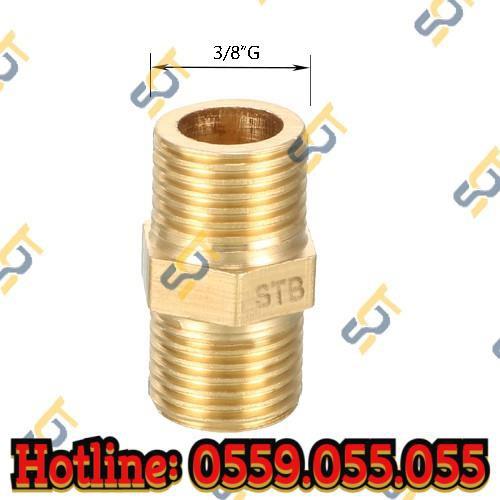 Kép - Hai ren ngoài (Brass pipe fitting reducing-hexagon nipple) - Bằng đồng