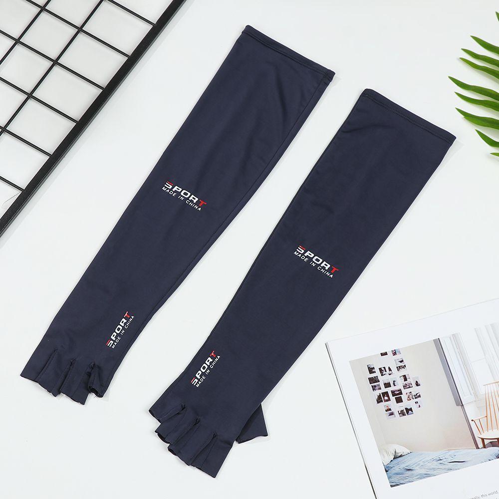Năm Ngón Tay Băng Cánh Tay Tay Chống Nắng Chống Nắng Thoáng Khí Giữ Ấm Cánh Tay Thể Thao Ngoài Trời Cưỡi Chạy Thoáng Mát Lụa Cánh Tay Nữ Tay Color: Blue-Two-fingers
