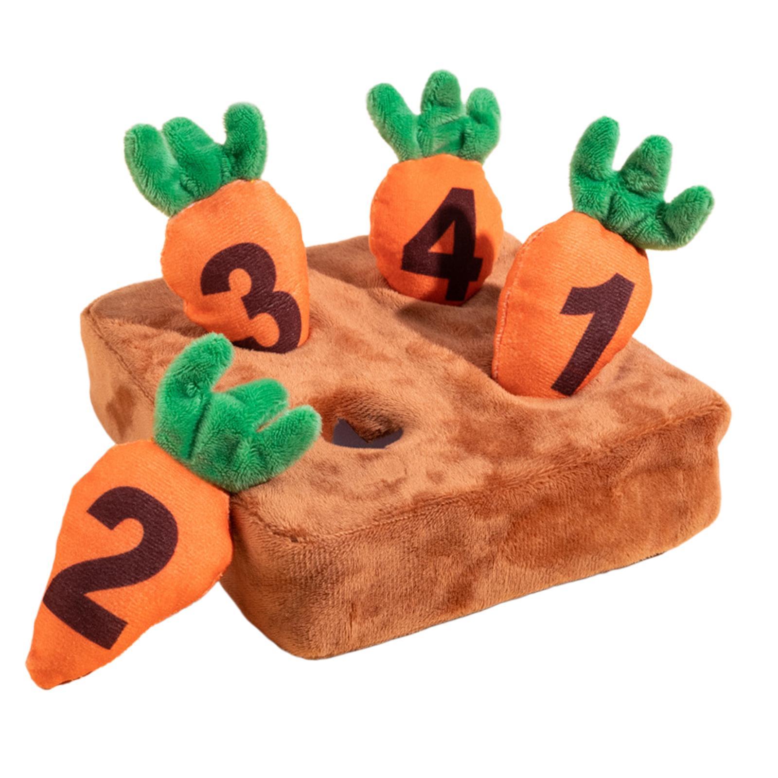 Interactive Dog Toy Training Blanket Pet Foraging Mat Dog Carrot Plush Toy