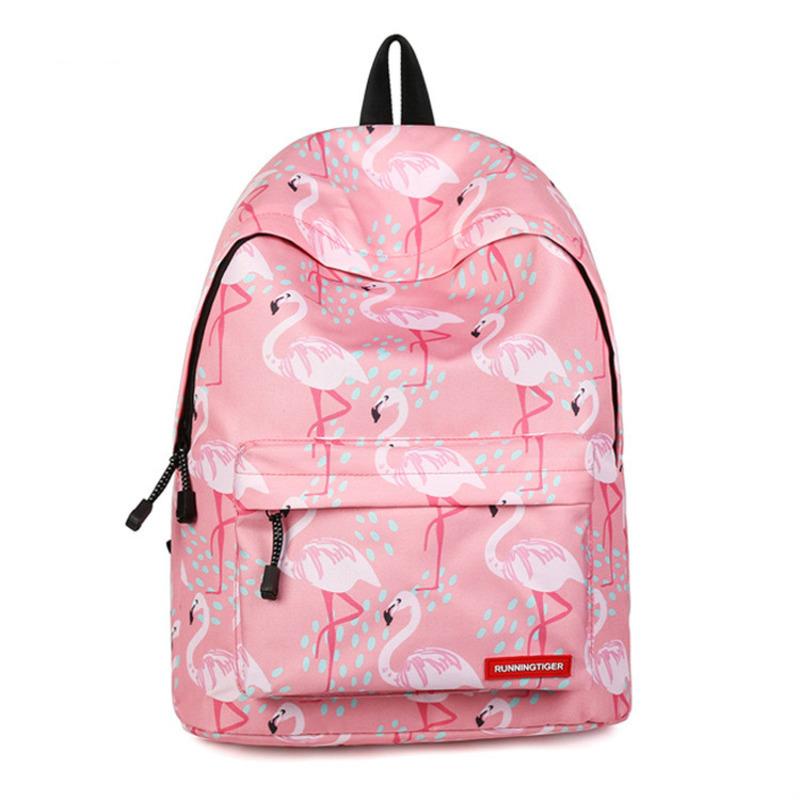 Trẻ Em Học Túi Cho Bé Gái Hồng Hạc In Hình Ba Lô Thời Trang Nữ Công Suất Lớn Nylon Thiết Kế Bagpack