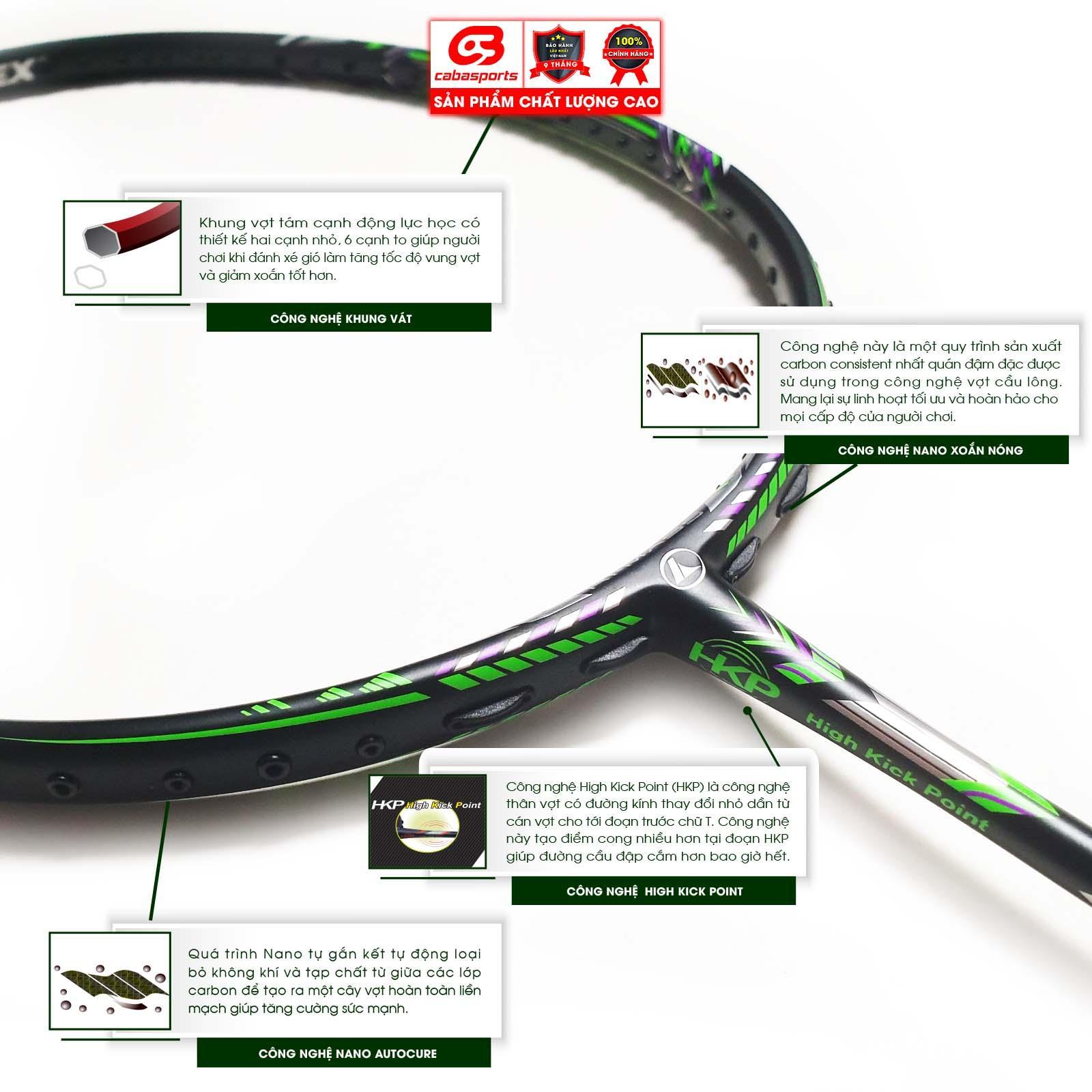 Vợt cầu lông Prokennex KINETIC EXTREME SPEED chính hãng cao cấp công thủ toàn diện (1 cây) - Tặng kèm quấn cán và túi vải Cabasports