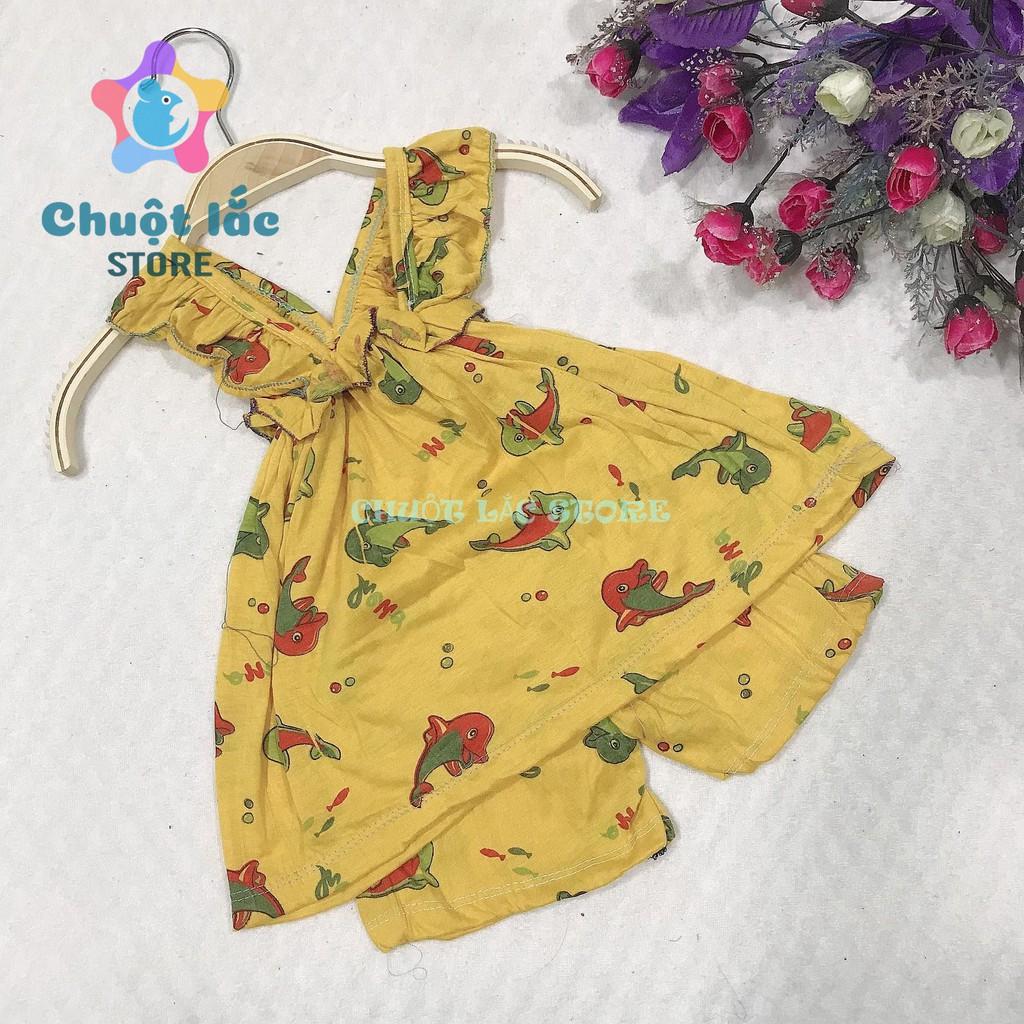 Combo 2 bộ đồ bé gái kiểu 2 dây babydoll chất cotton xuất dư cho bé từ 8kg đến 18kg giao ngẫu nhiên