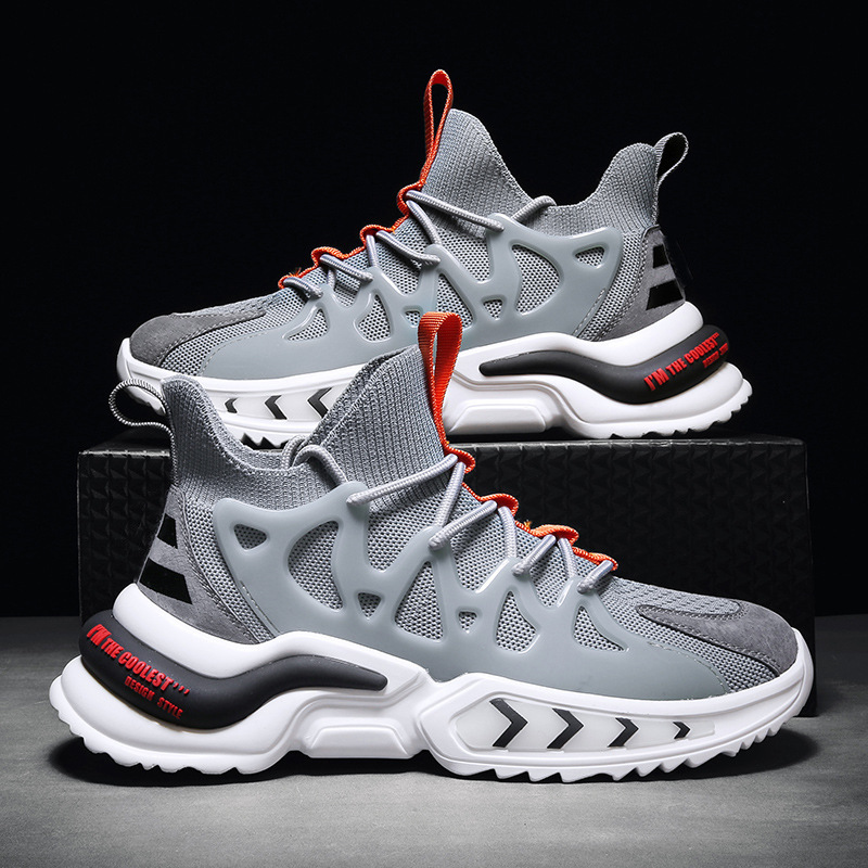 Giày Thể Thao Nam GEMI - Giày Sneaker Màu Xám - Đen, Giày Thể Thao Cao Cổ Cực Chất - G5165