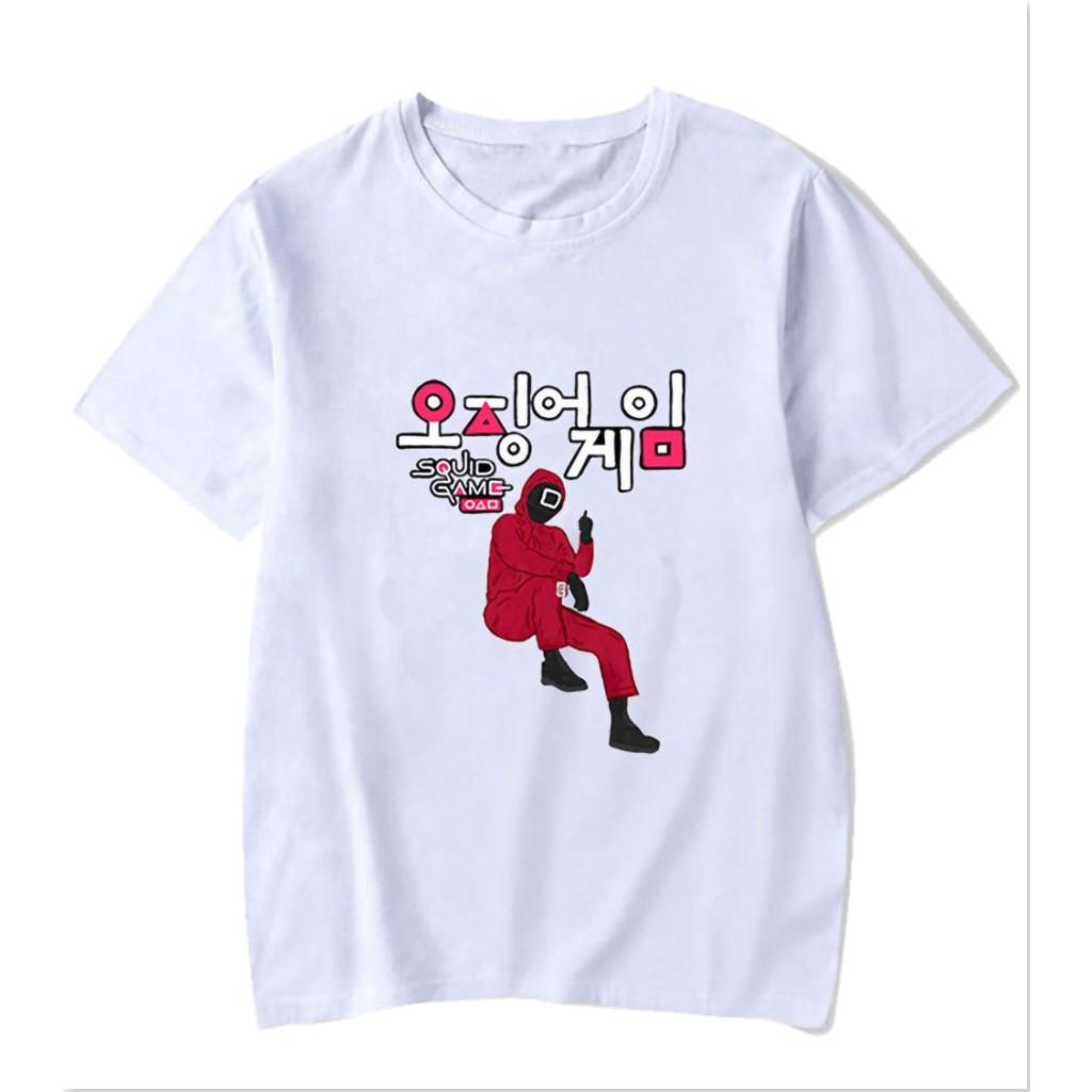 Áo thun SQUID GAME tay ngắn Be Yourself unisex full Size CHIBI CHỮ HÀN TRÒ CHƠI CON MỰC