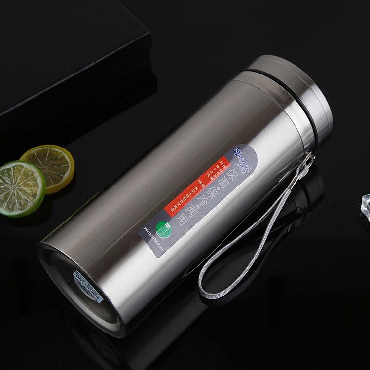Bình giữ nhiệt inox 304 cao cấp C90,Bình nước giữ nhiệt nóng và lạnh có dây đeo và lưới lọc