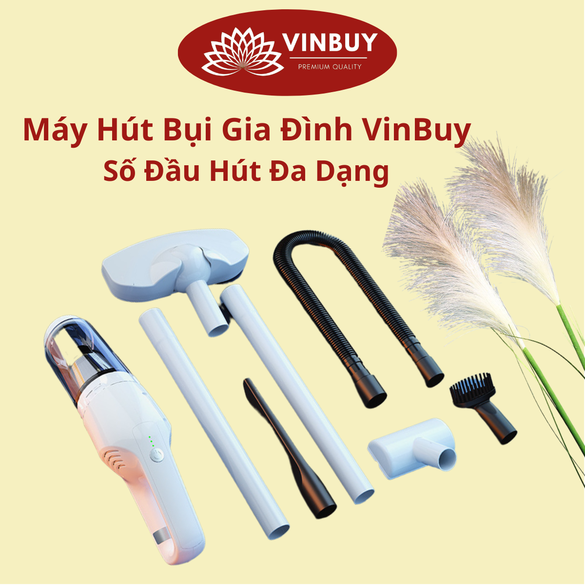 Máy Hút Bụi Cầm Tay Không Dây Cán Dài Dành Cho Ô Tô và Gia Đình, Lực Hút Mạnh Mẽ 16000PA Tặng Kèm 8 Đầu Hút Đa Năng – Hàng Chính Hãng