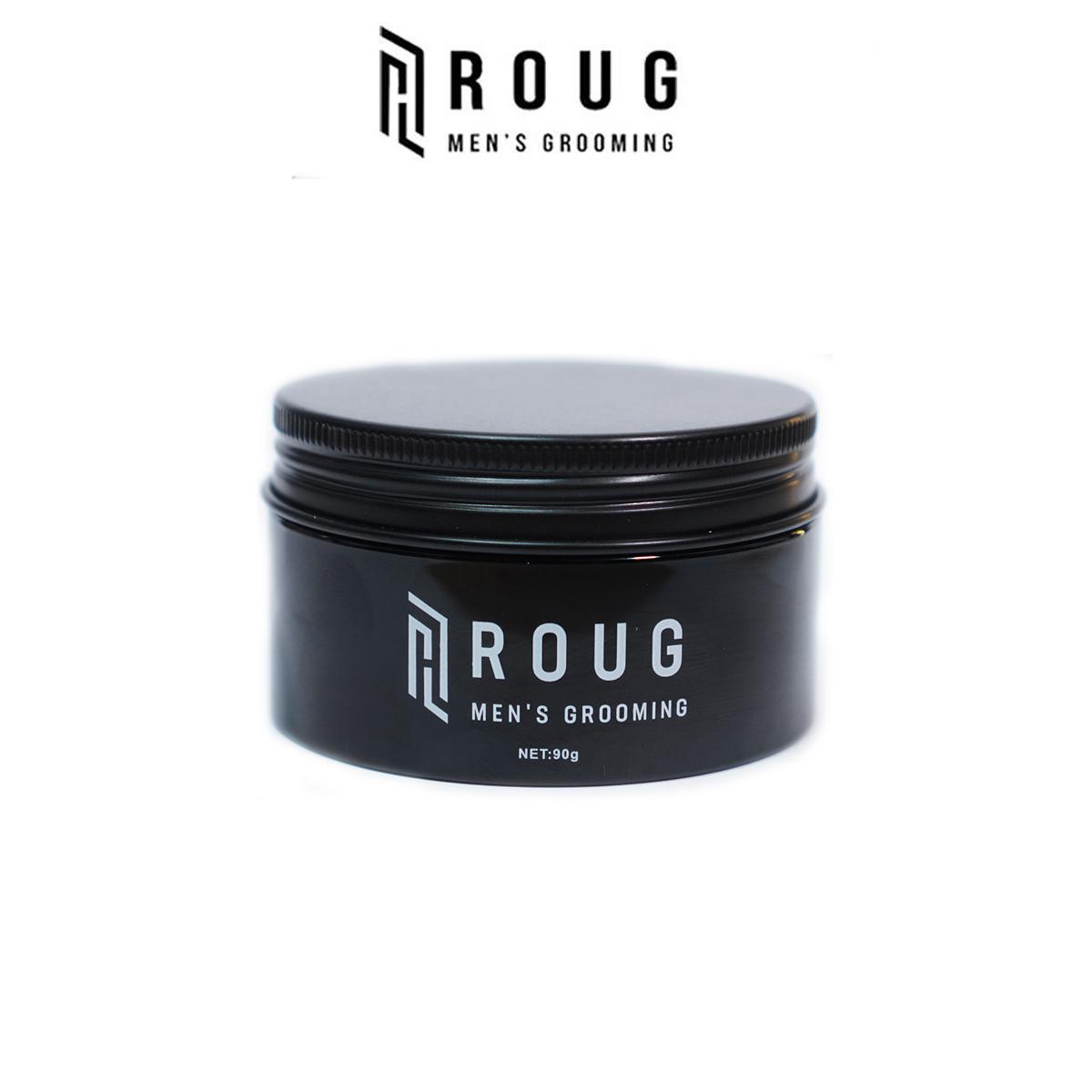 Sáp vuốt tóc nam Roug Matte Clay 90gr cao cấp Singapore | Tạo kiểu và dành cho mái tóc mỏng dầu + Tặng lược Texture Roug Men's Grooming và Lược sấy Chaoba  - Sáp vuốt tóc Roug màu đen
