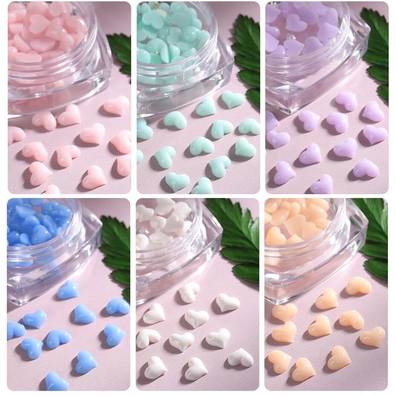 Charm móng hình Trái tim, Trái Đào nhỏ đổi màu trang trí móng, Nail
