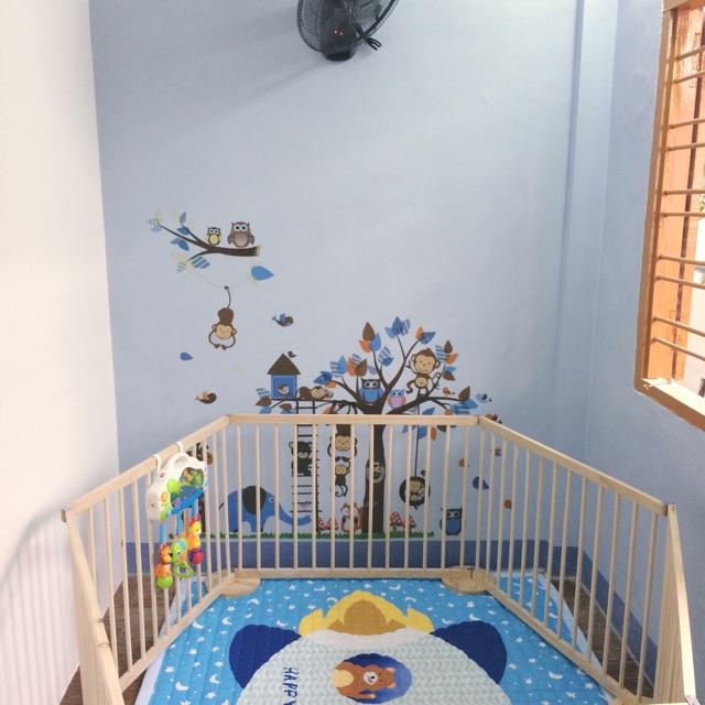 Decal dán tường Vườn thú xanh