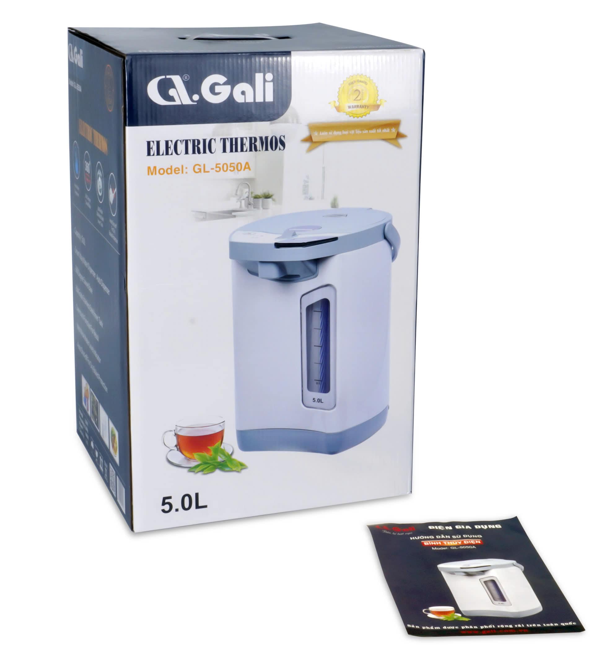 Bình Thuỷ Điện Gali GL-5050A Dung tích 5L nhỏ gọn, Thân bằng nhựa nguyên sinh cao cấp, lòng trong bằng Inox 304 dày chất lượng. Hàng chính hãng chất lượng cao bảo hành 24 tháng.