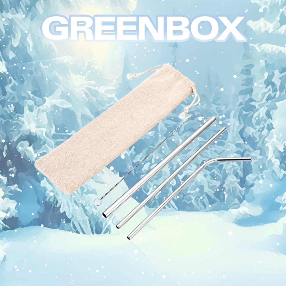 Bộ Ống Hút Inox 304 Thép Không Gỉ 4 món GB04