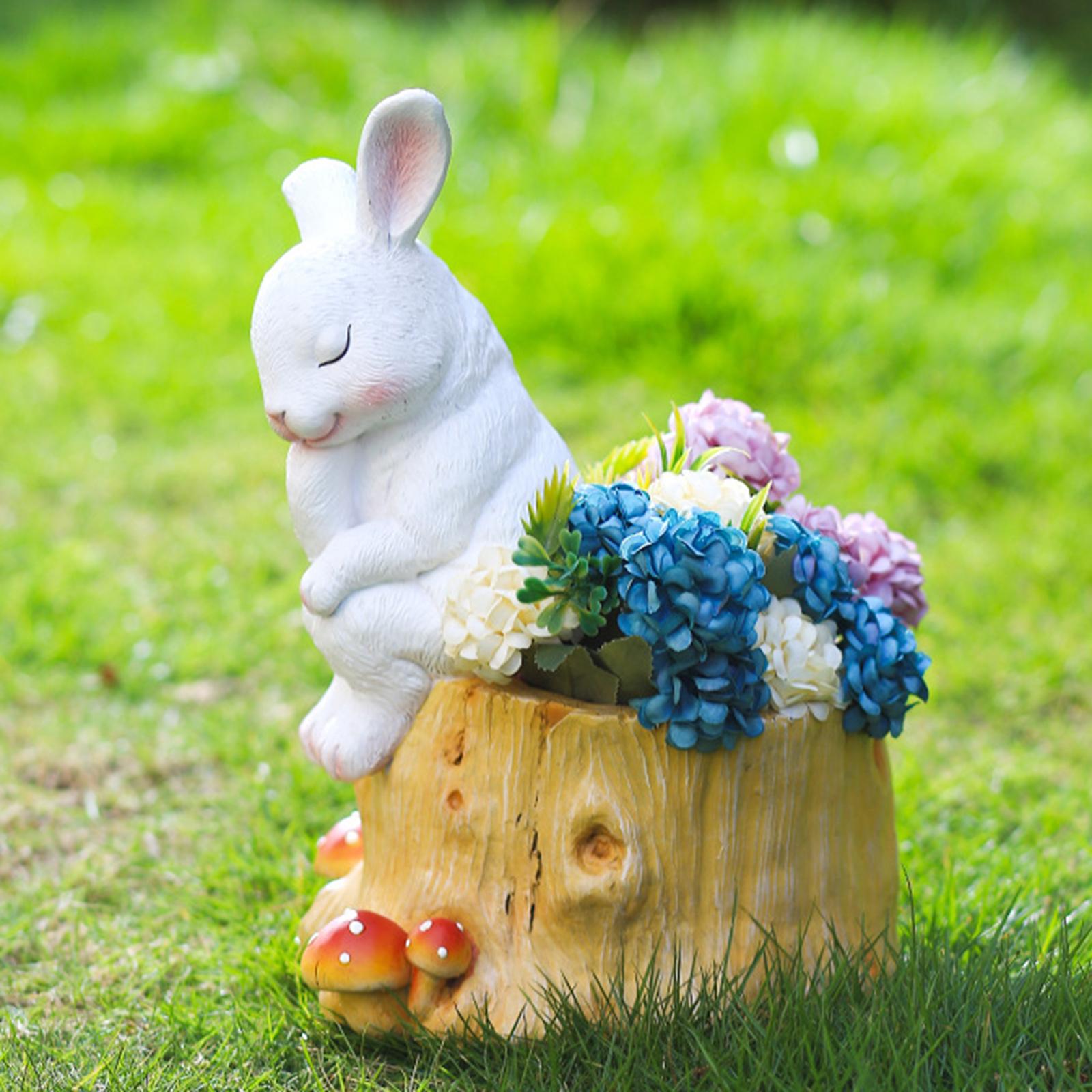 Succulent Planter Pot Bonsai Holder Bunny Flowerpot Patio Decor Ornament