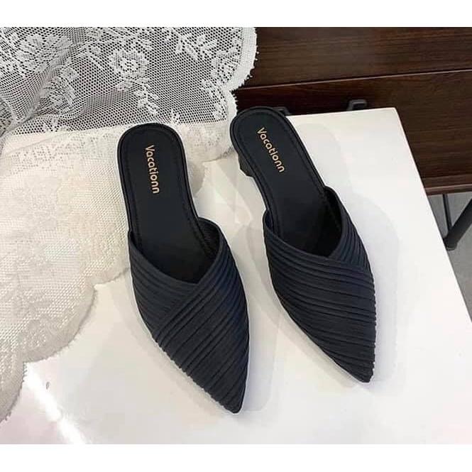 Dép nữ, dép SỤC NHỰA NỮ GÓT 3 PHÂN - sẵn hàng 3 màu đen kem nâu - TGSSUCNHUA04