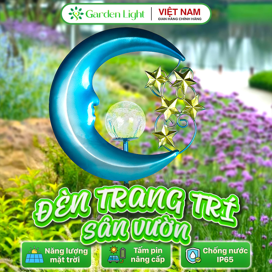 Đèn trang trí năng lượng mặt trời Mặt trăng, tích kiệm điện, bóng siêu sáng, chống thấm nước - DA3073
