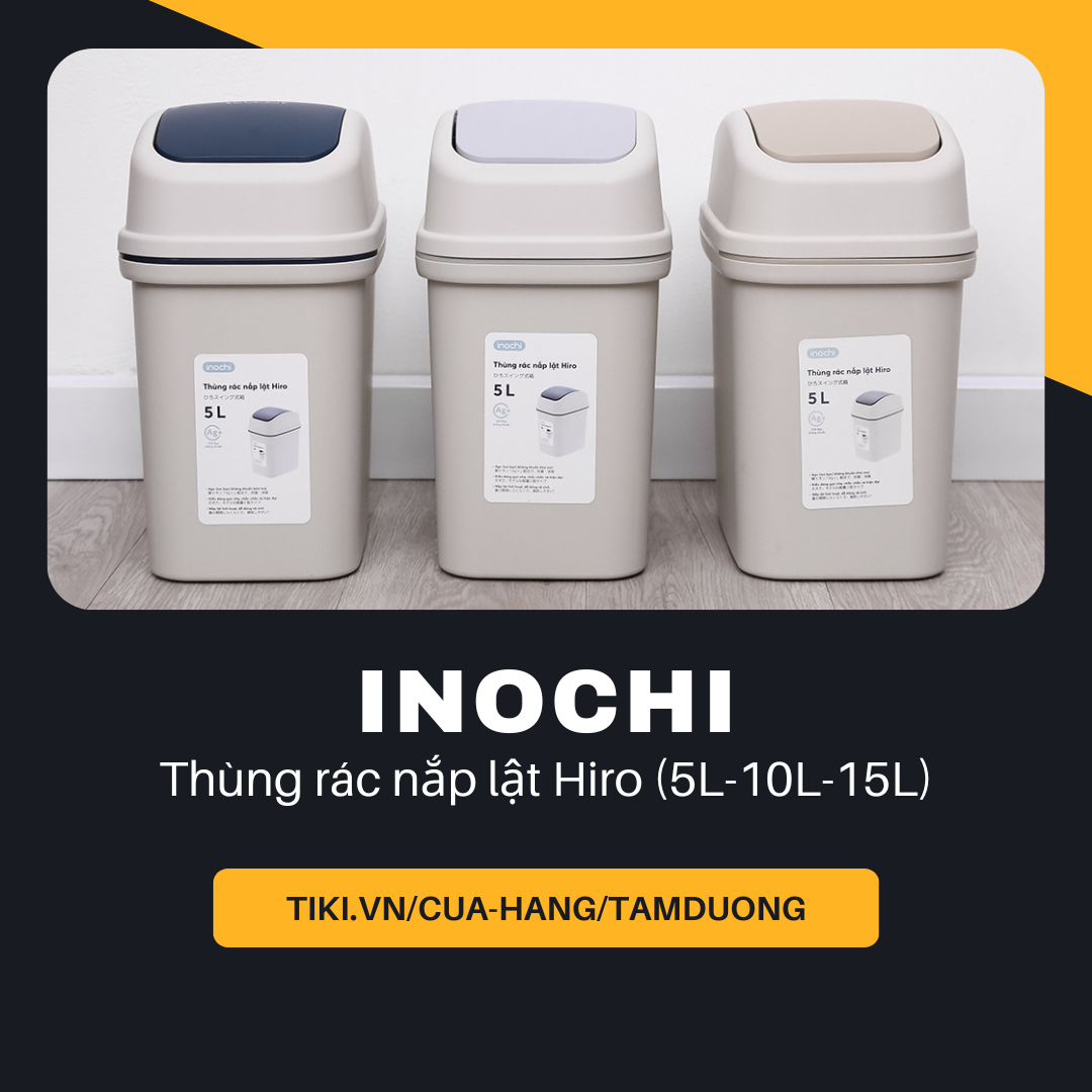 Thùng rác nắp lật Inochi Hiro (5L-10L-15L)