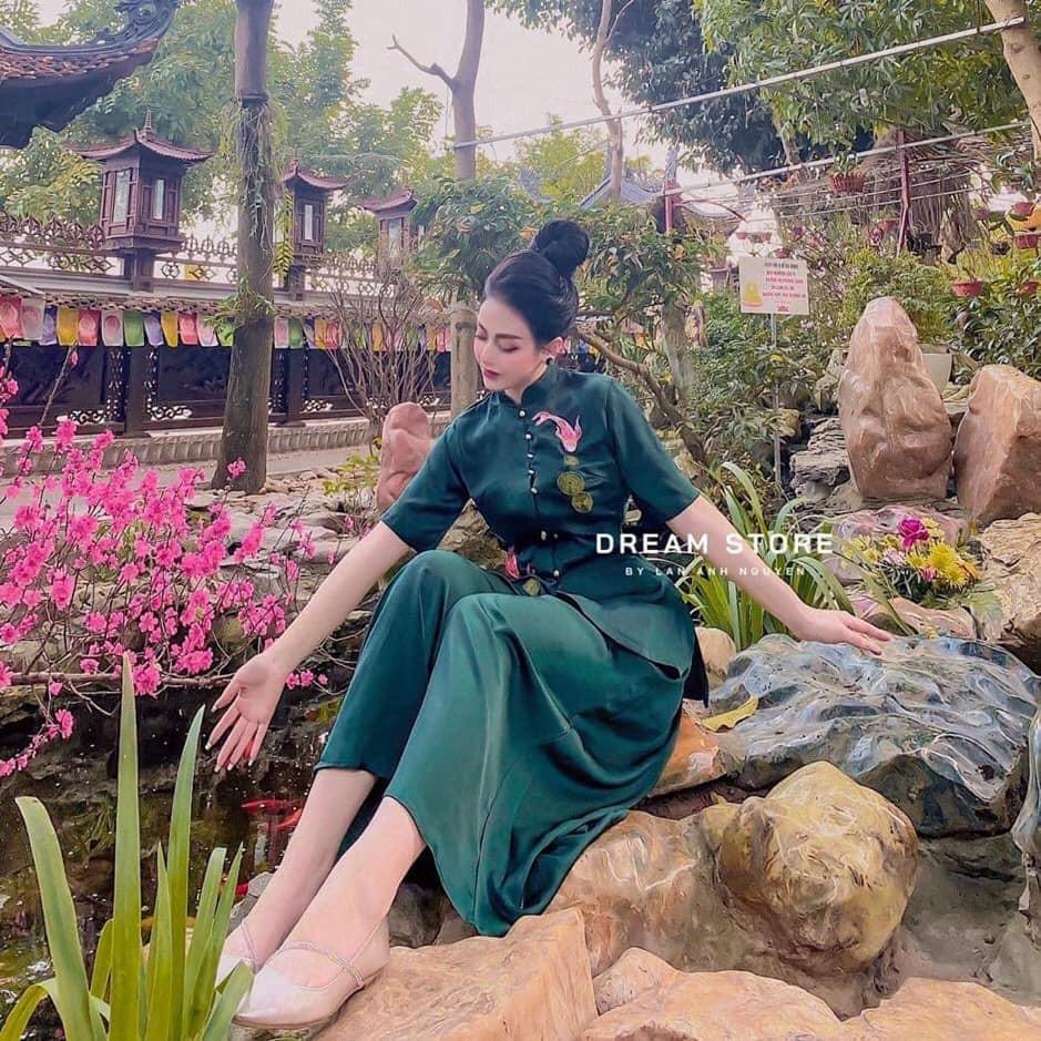 ĐỒ LAM ĐI CHÙA CHẤT LỤA CAO CẤP SET 2 CON CÁ