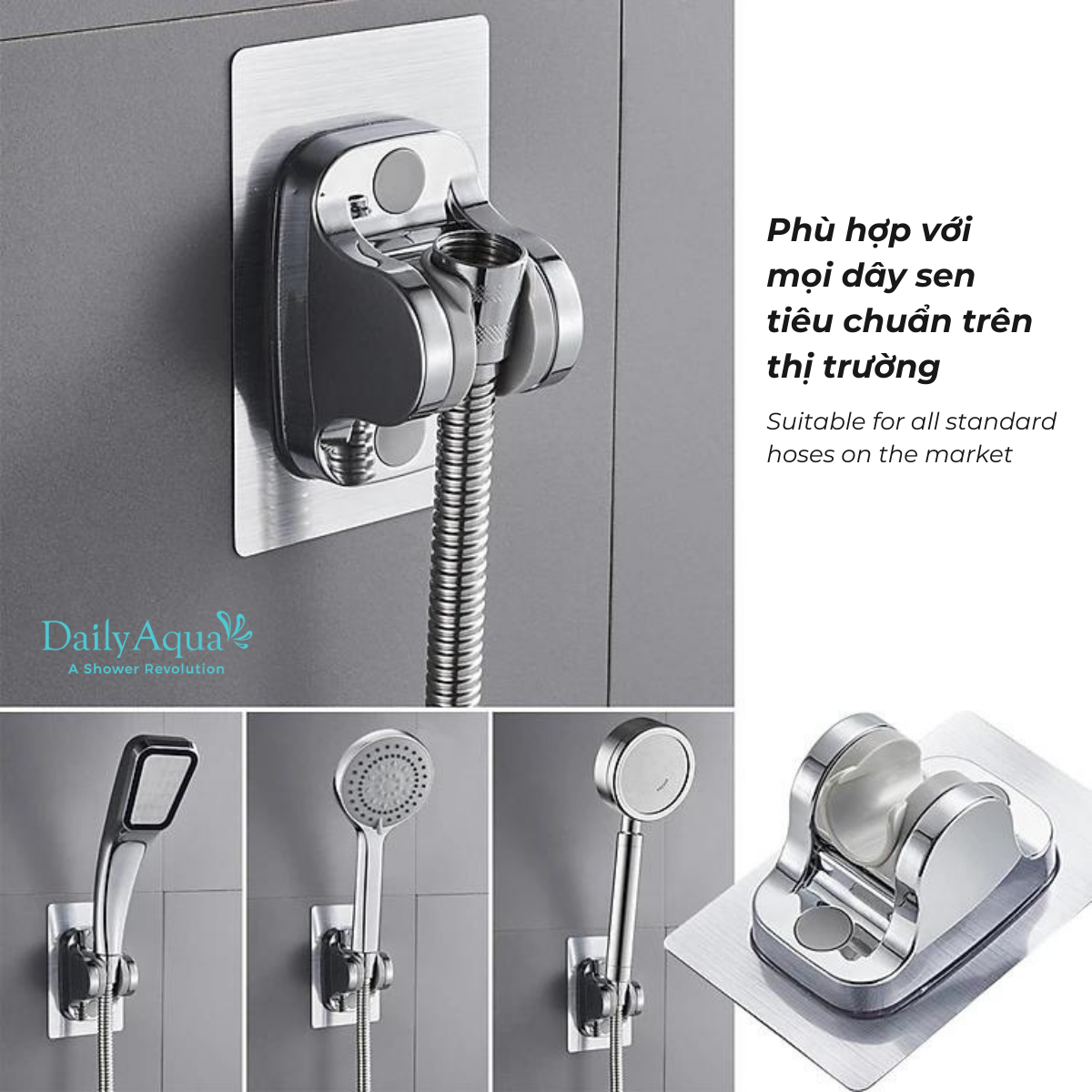 Giá Đỡ Tay Cầm Vòi Sen Dán Tường Daily Aqua