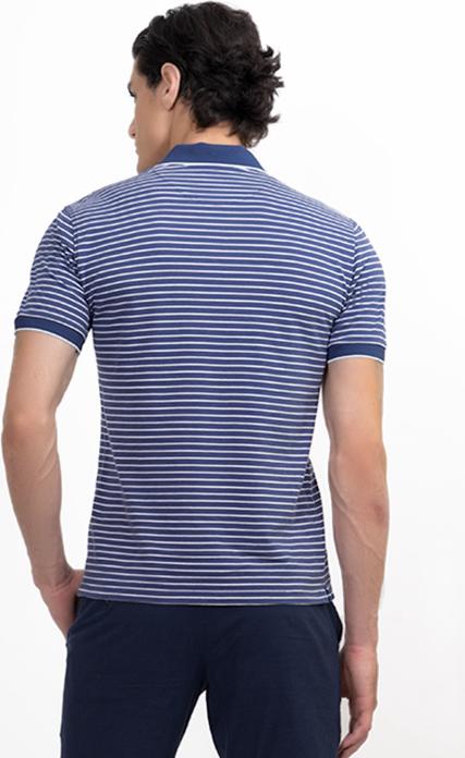 Áo Polo Nam Dệt Sọc Novelty NATMSNMCSR191045N - Xanh Dương Sọc Trắng