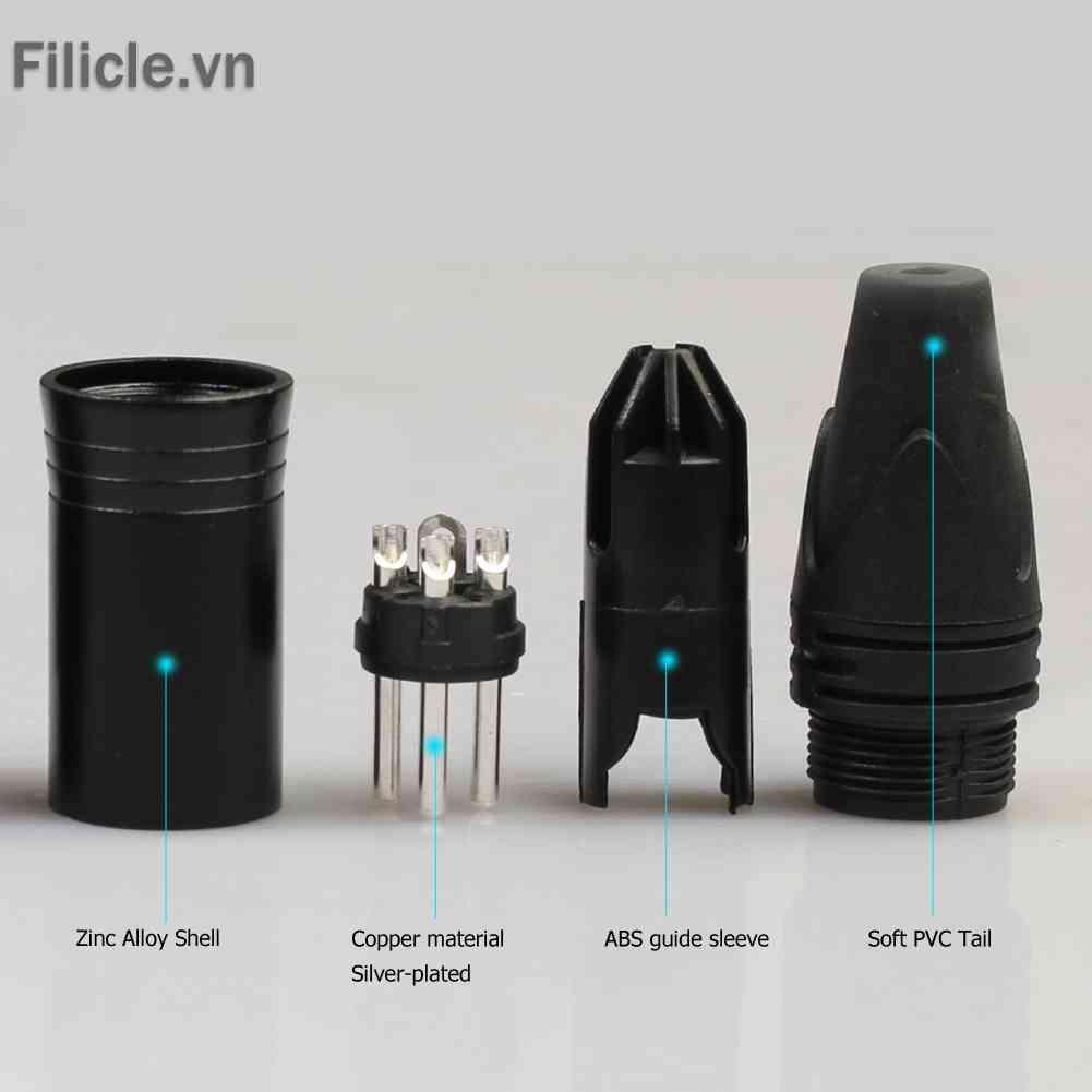 Set 10 Đầu Nối Dây Cáp Âm Thanh Microphone XLR 3Pin