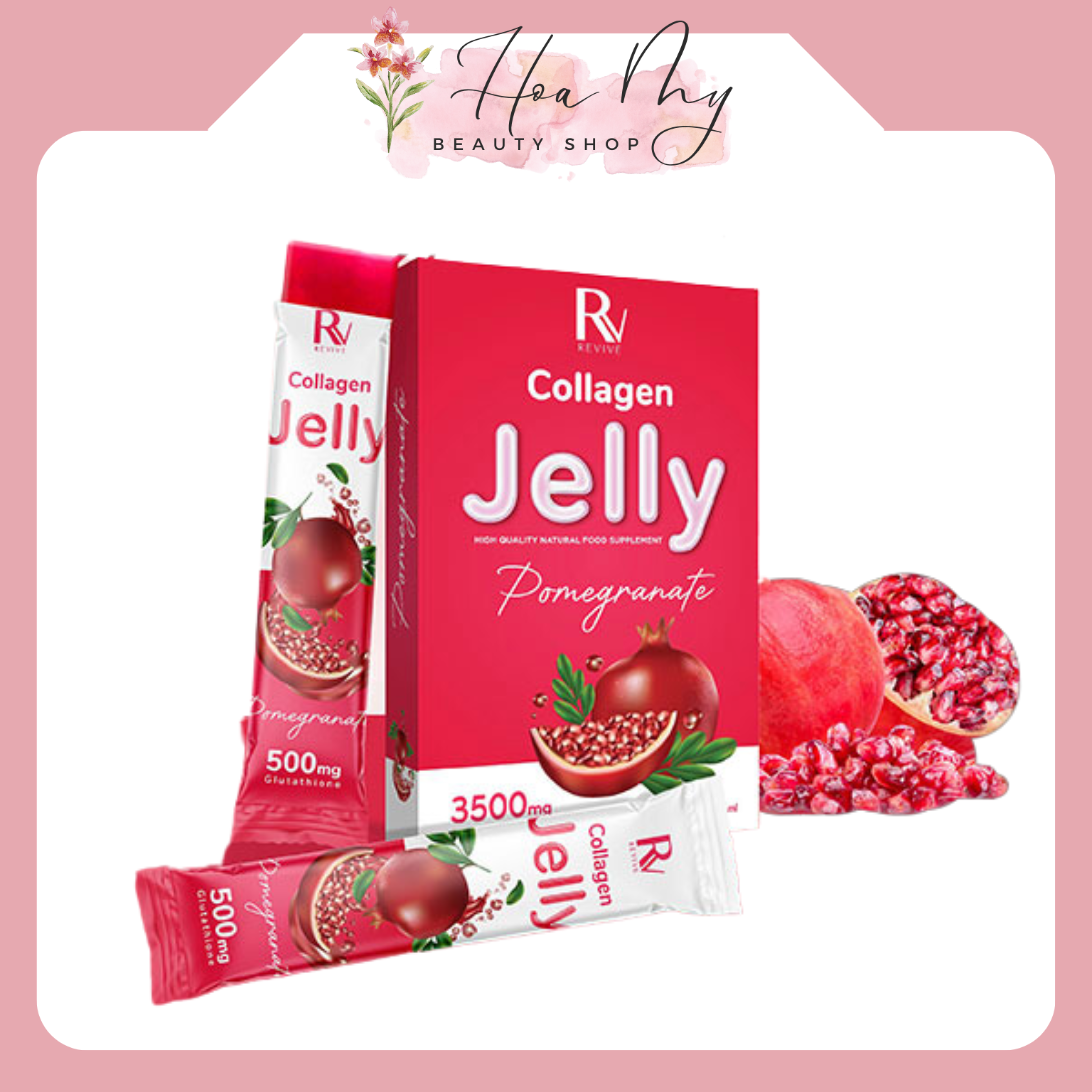 Thạch lựu đỏ Revive collagen jelly hỗ trợ làm trắng da từ bên trong