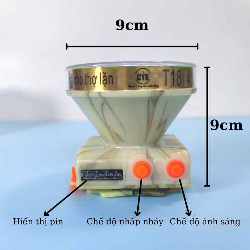 Đèn pin đội đầu siêu sáng, chống nước chuyên dùng cho thợ lặn, pin -20h, công suất 35w, CYX - T18