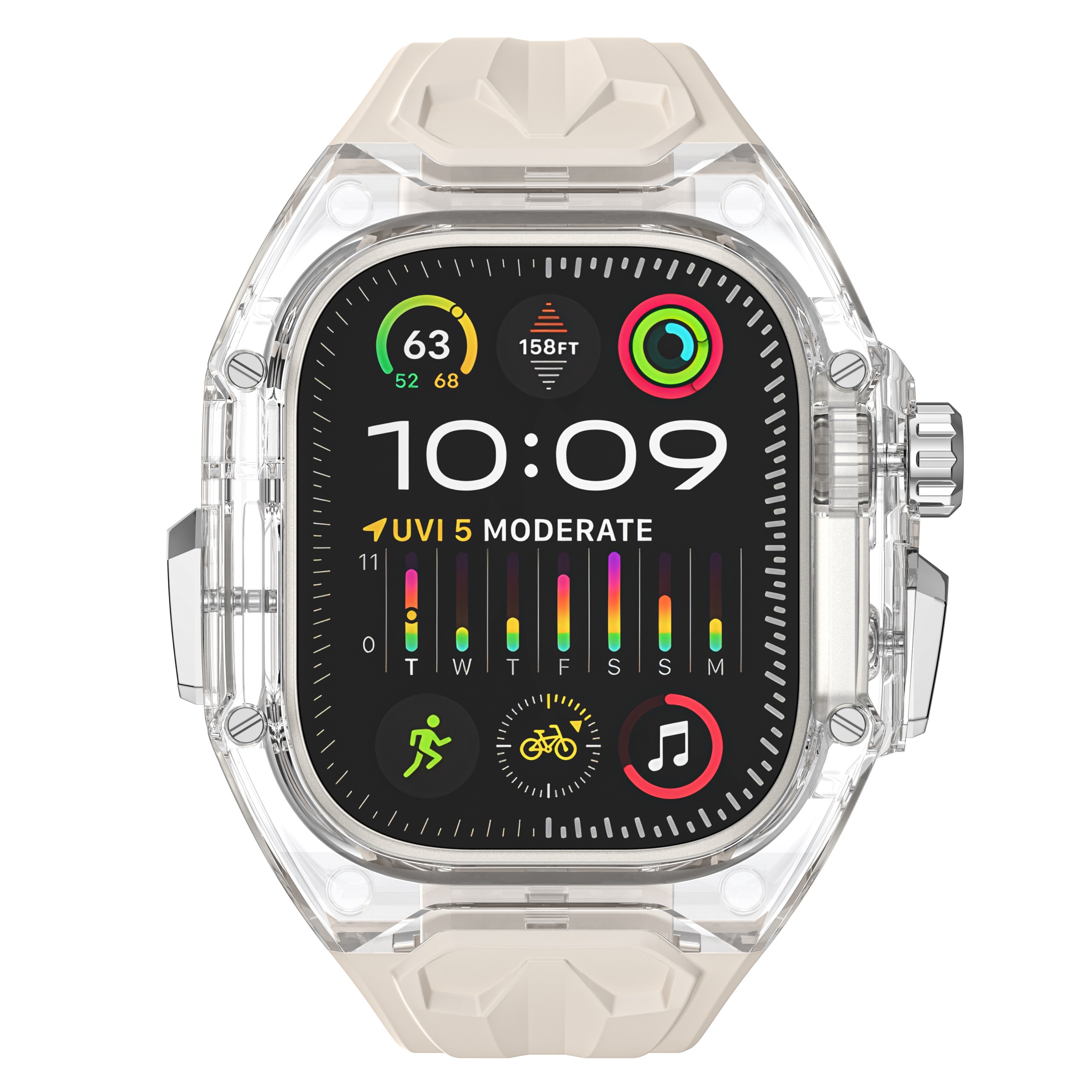 Ốp Case tích hợp dây đeo Lamborghini Style cho Apple Watch Ultra 1/2 49mm - Hàng Chính Hãng