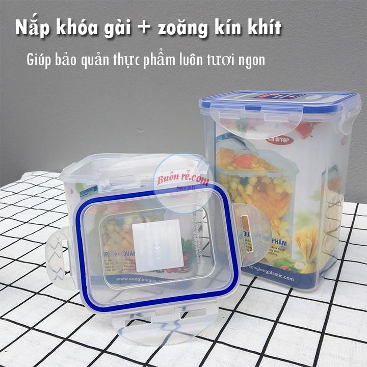 Bộ 4 hộp nhựa đựng thực phẩm Four Lock SONG LONG PLASTIC có khóa cài (MS: 2503, 2504, 2505, 2506) – Buôn Rẻ