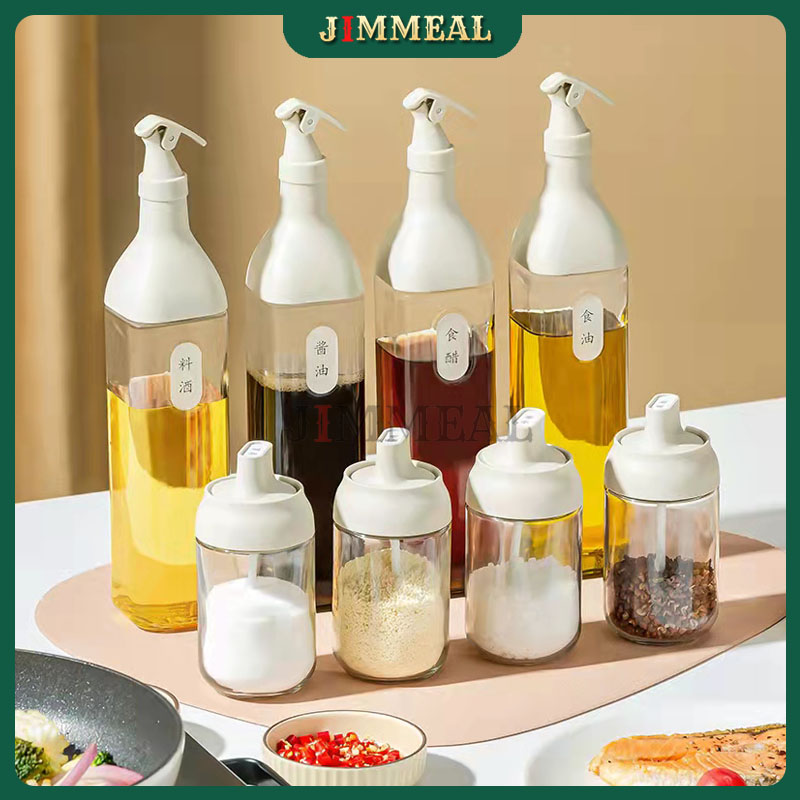 Bộ Lọ, Hộp, Hũ Đựng Gia Vị, Hũ Thủy Tinh Đựng Gia Vị250ml + Chai Đựng Dầu Ăn 500ml