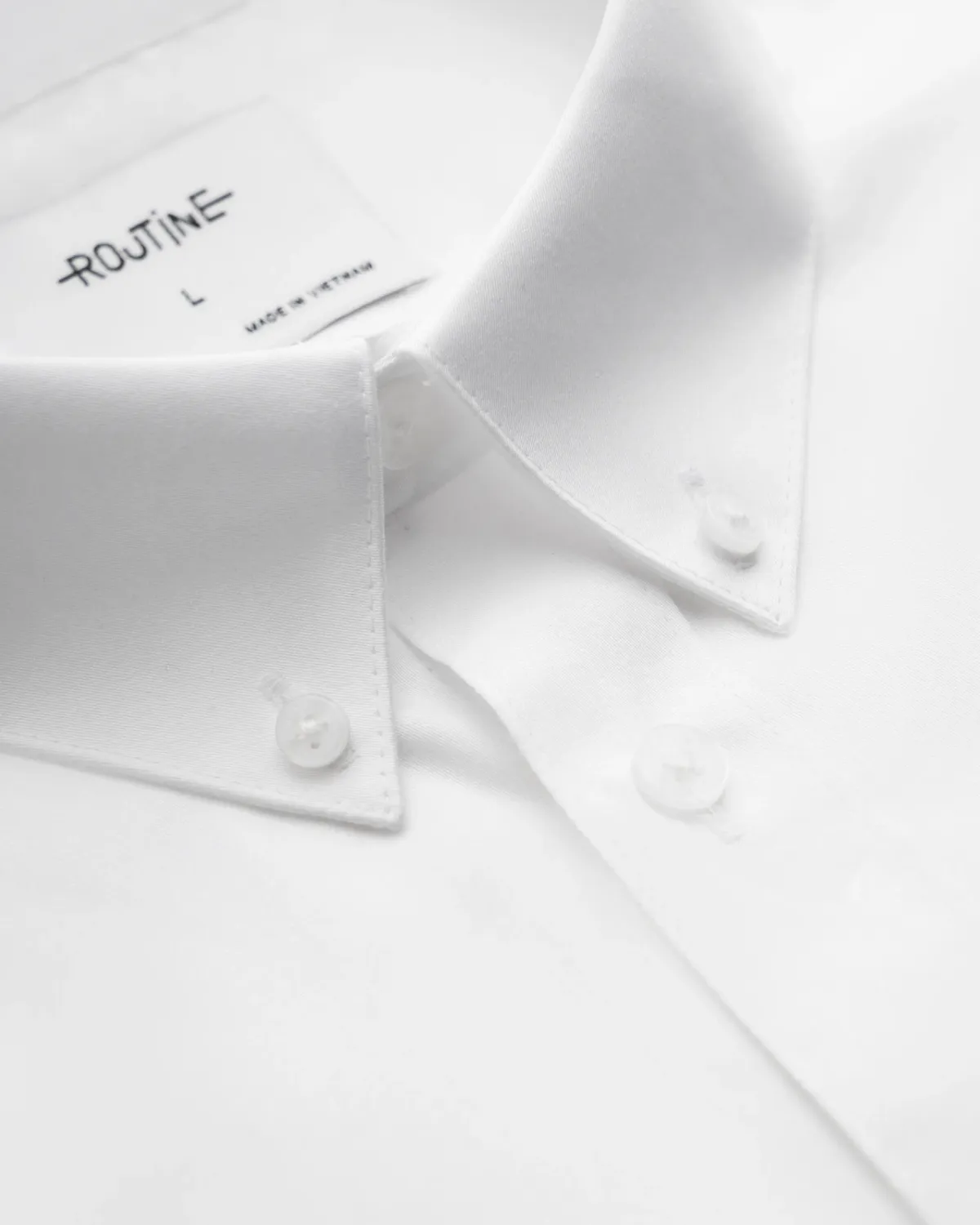 Áo sơ mi nam tay dài màu Trắng form Fitted - ROUTINE 10F24SHL056 | LASTORE MENSWEAR