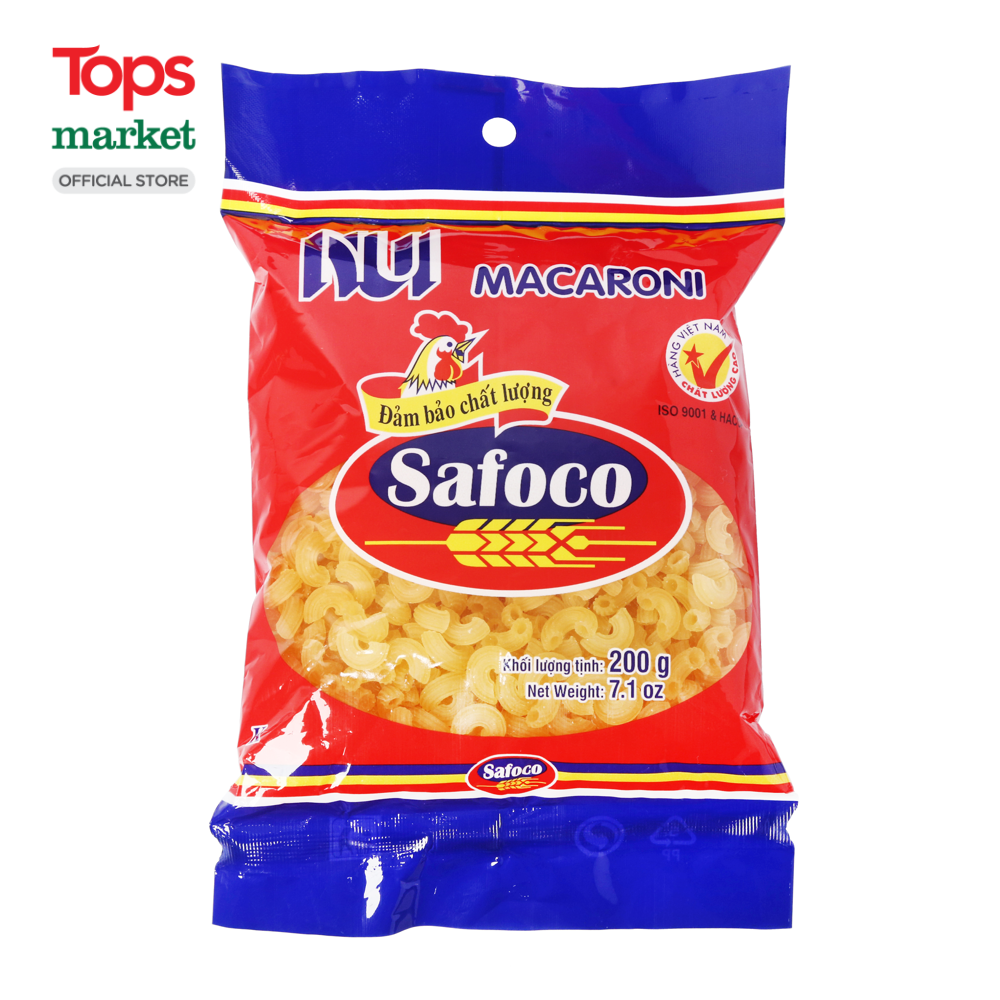Nui Ốc Nhỏ Nui Sò, Nui chữ C Macaroni Safoco Goi 200G