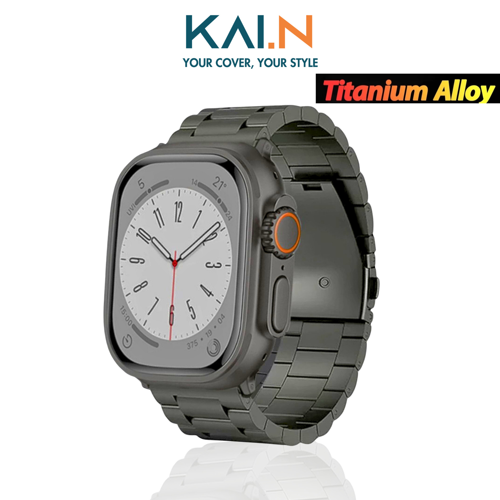 Dây Đeo Kai.N Titanium Alloy Band Dành Cho Apple Watch Ultra 49/ Apple Watch Series 1-8/SE/SE 2022 Size 42/ 44/ 45mm - Hàng Chính Hãng